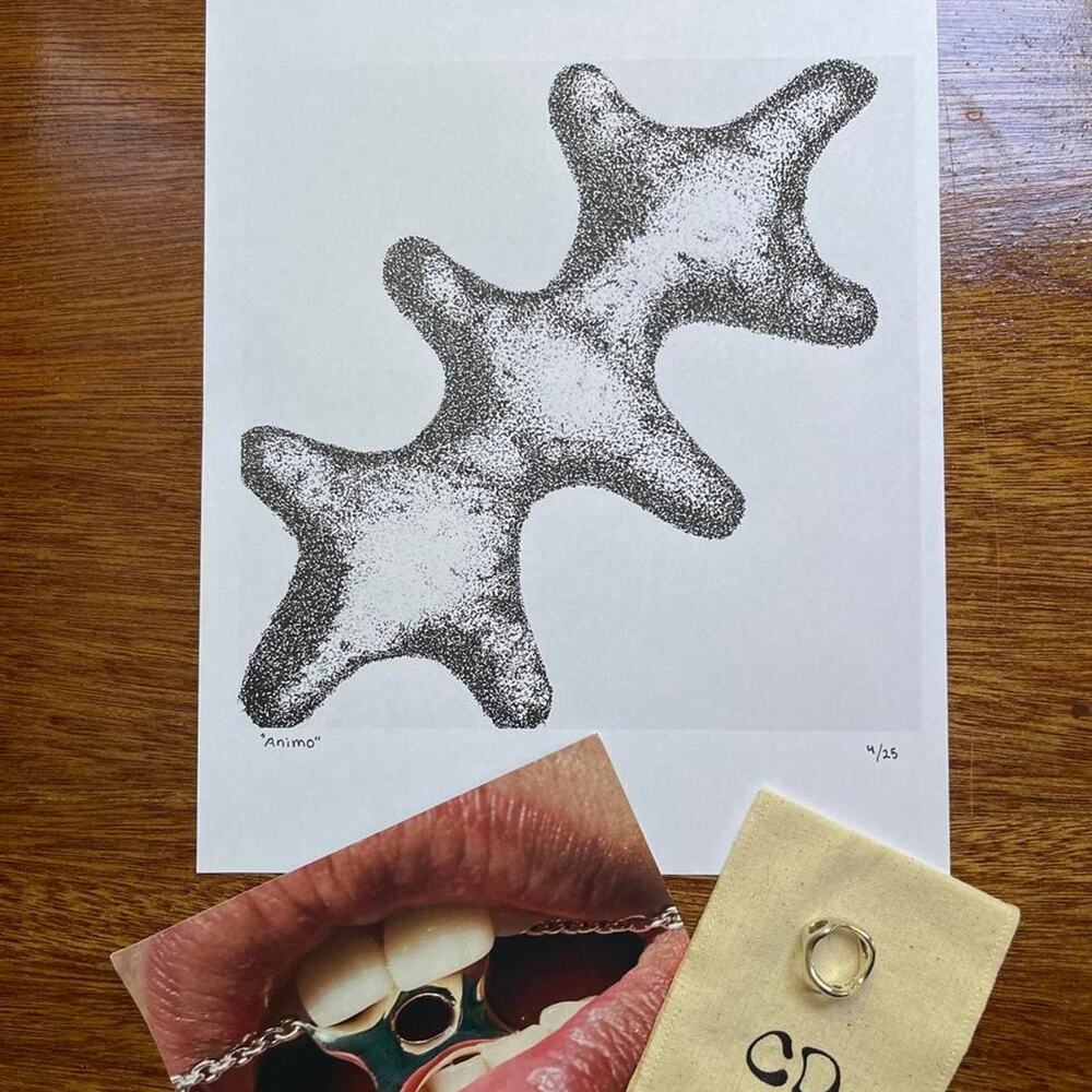 California Dirt Portals Ring Sterling Silver Size 5 NWT Art Print Poster Pouch
